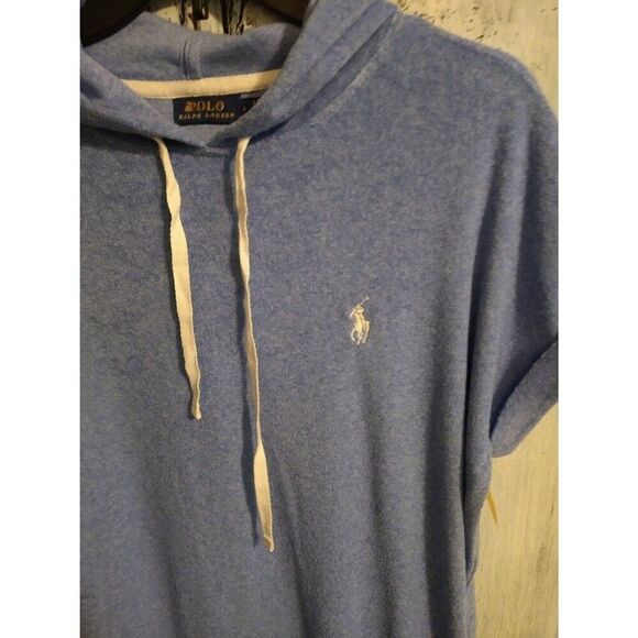 Polo Ralph Lauren hooded dress Blue Twerycloth Small beachy summer casual Nwt - Picture 3 of 9